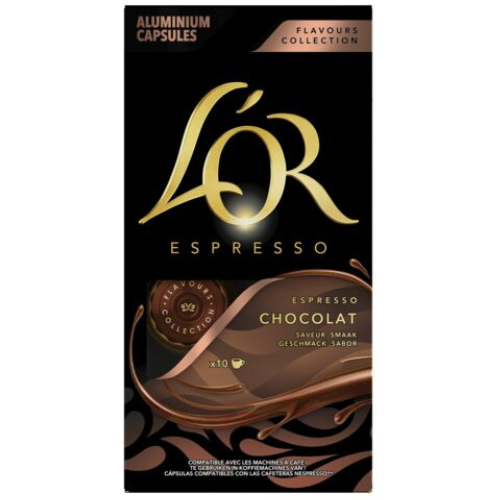 Lo'r Café espresso chocolate en cápsulas l'or compatible con Nespresso 10 ud
